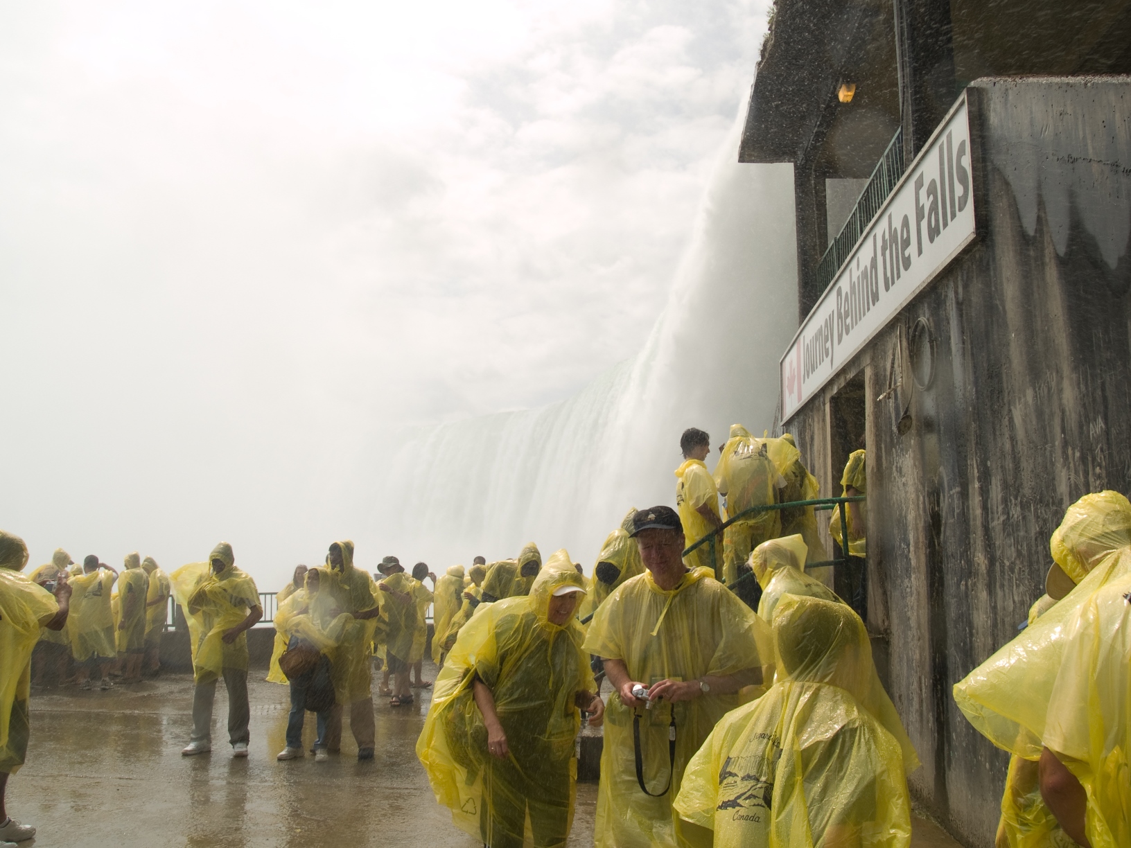 observation deck behind the falls