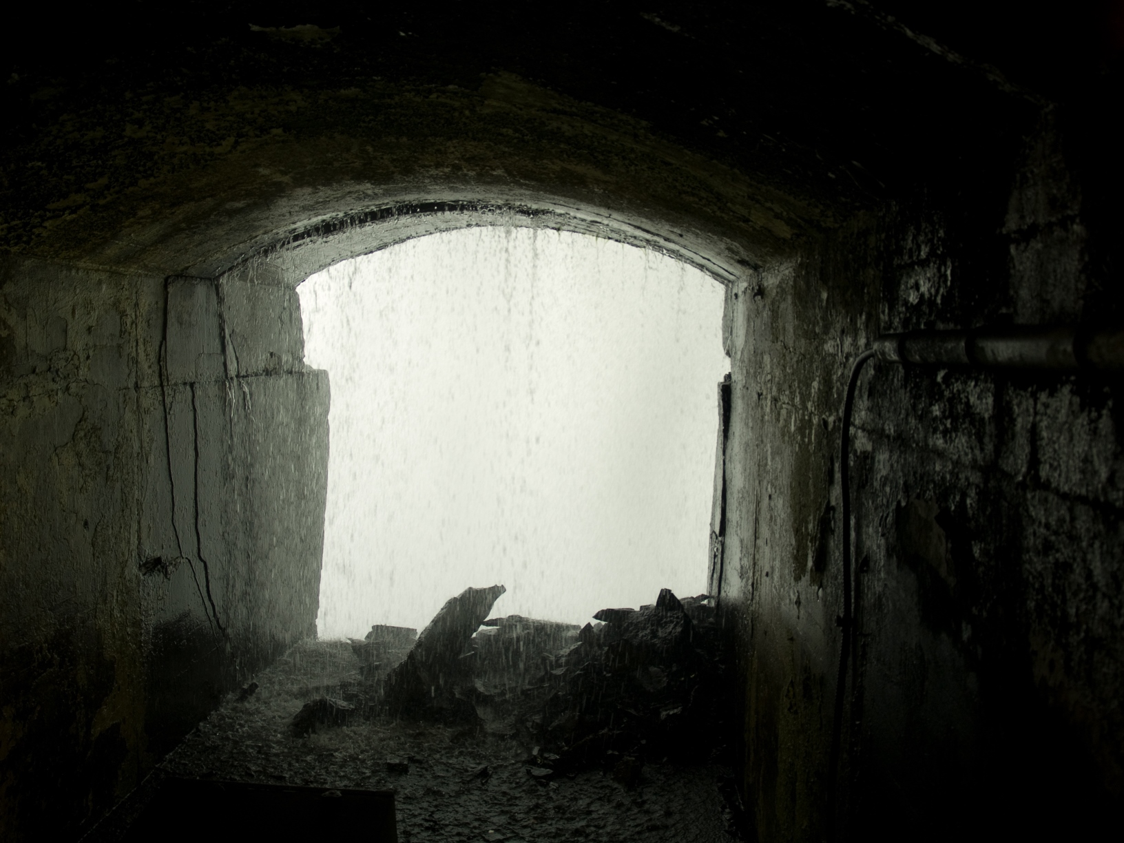 view from the tunnels behind the falls