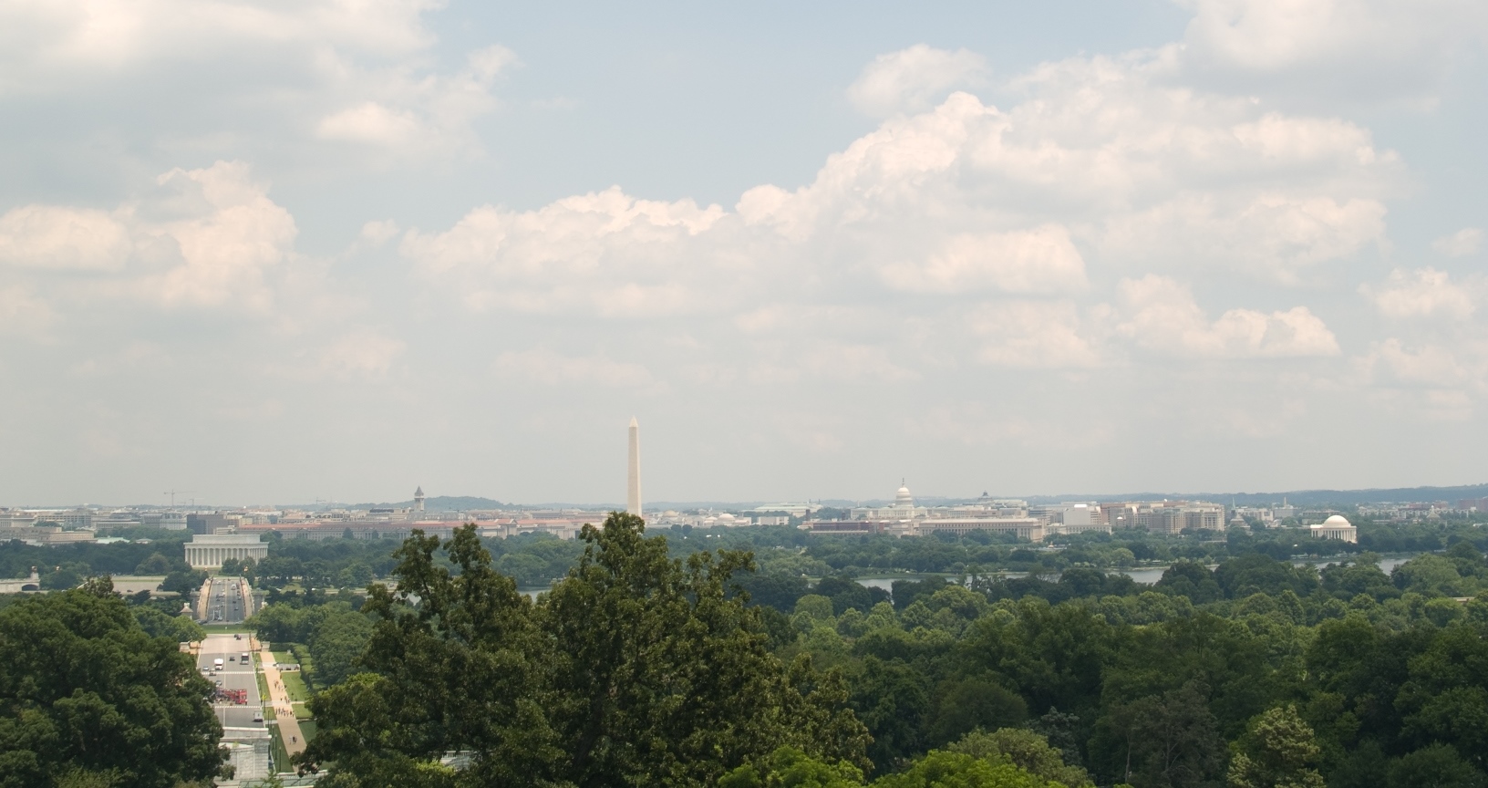 view of washington memorial from arlington cemetery